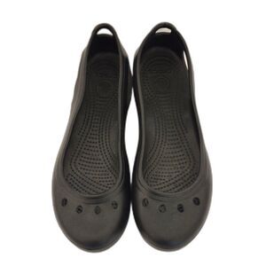 Crocs Ballet Flats Black Slip On Comfort Casual Shoes 8 Lightweight Slip On